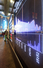 Image showing Stock ticker board at the stock exchange