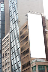 Image showing advertisement blank at a modern building outside