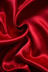 Image showing Smooth elegant red silk as background 