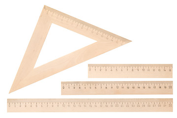 Image showing wooden rulers