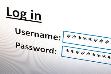 Image showing login on a website in the internet