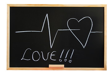 Image showing blackboard and heart