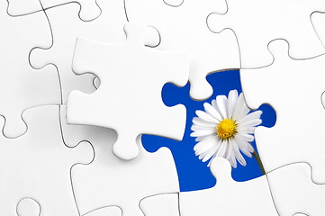 Image showing puzzle and flower