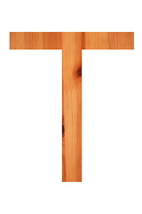 Image showing wood alphabet T