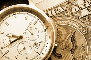 Image showing money and watch