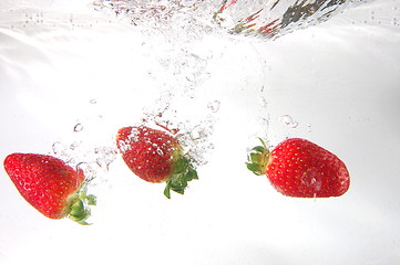 Image showing strawberry splash