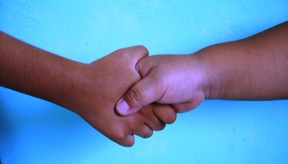 Image showing Children Shake Hands