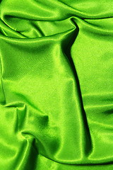 Image showing green satin background