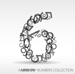 Image showing Number six made from various numbers