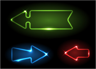 Image showing Green, blue and red neon arrows