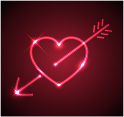 Image showing Red heart with arrow
