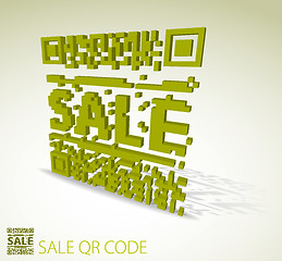 Image showing Green 3D qr code for discounted item 