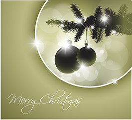 Image showing Vector silhouette of a Christmas tree