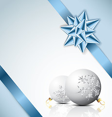 Image showing Light blue Christmas card