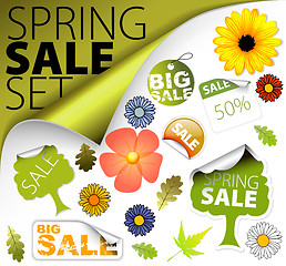 Image showing Set of fresh spring sale elements