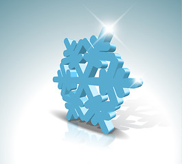 Image showing Blue 3D snowflake