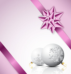 Image showing Purple Christmas card