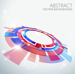 Image showing Abstract background with 3D red and blue object