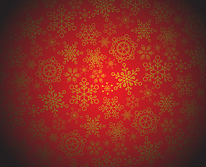 Image showing Red and golden christmas pattern