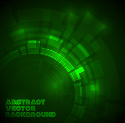 Image showing Abstract dark green technical background