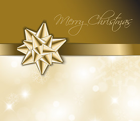 Image showing Golden  Christmas abstract background - card