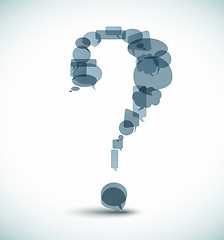 Image showing Question mark made from speech bubbles