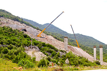 Image showing Construction cranes