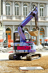 Image showing Purple excavator