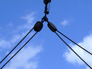 Image showing Pulley ropes