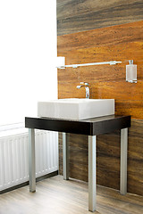 Image showing Wooden bathroom