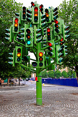 Image showing Traffic light pole