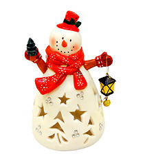 Image showing Snowman lantern