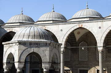 Image showing domes blue mosque Istanbul Turkey