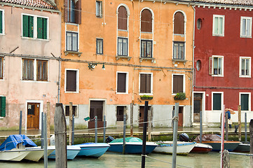 Image showing boats canal Murano Venice Italy