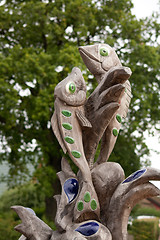 Image showing wooden fish figures