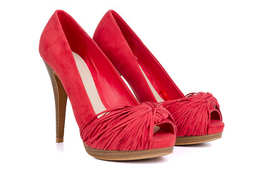 Image showing Red high heel women shoes