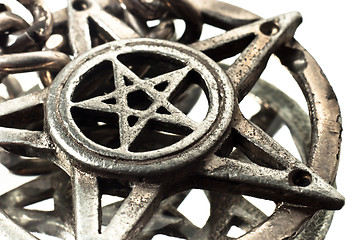 Image showing Pentagram with reflection macro shot