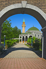 Image showing mosque and palms tree