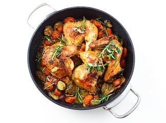 Image showing Roasted chicken with vegetable