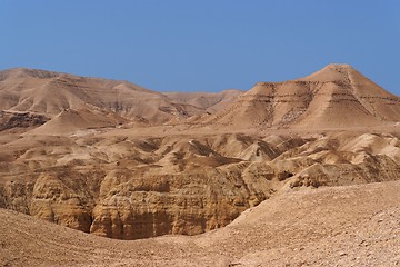 Image showing Scenic mountain in stone desert near the Dead Sea 