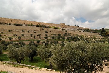 Image showing View of the Kidron Valley and the Temple Mount in Jerusalem