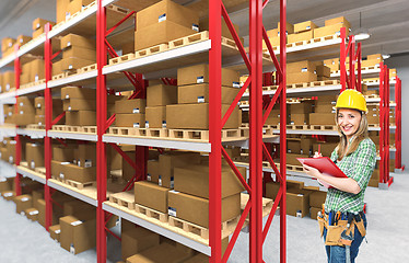 Image showing woman in warehouse