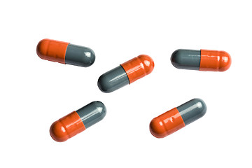 Image showing capsules isolated on white background 