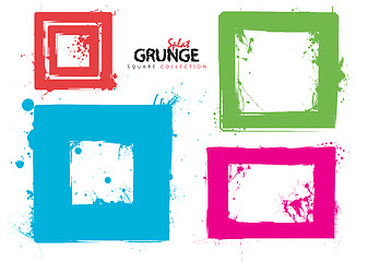 Image showing Grunge square collection ink