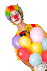 Image showing Colorful clown with balloons