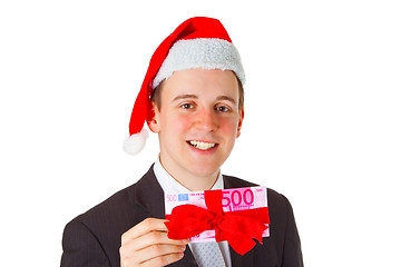 Image showing Businessman with chrismas hat