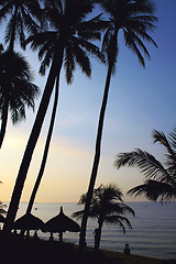 Image showing Landscape on beach at sunrise