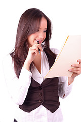 Image showing business woman holding file