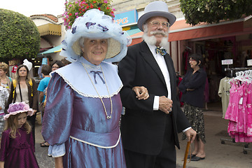 Image showing An elderly couple during the parade.