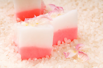 Image showing Japanese dessert, Mochi with rose